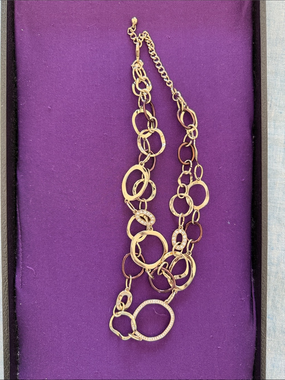 Gold Multi-Ring Link Necklace from Premier Designs